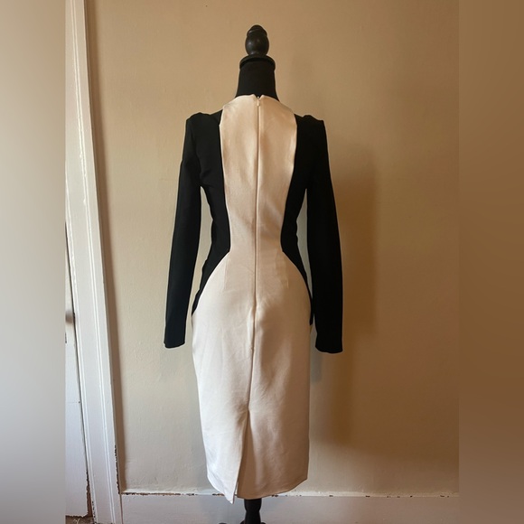 Cushnie et Ochs Power Viscose White/Black Bodycon Dress, Size 10, worn once - Picture 7 of 13